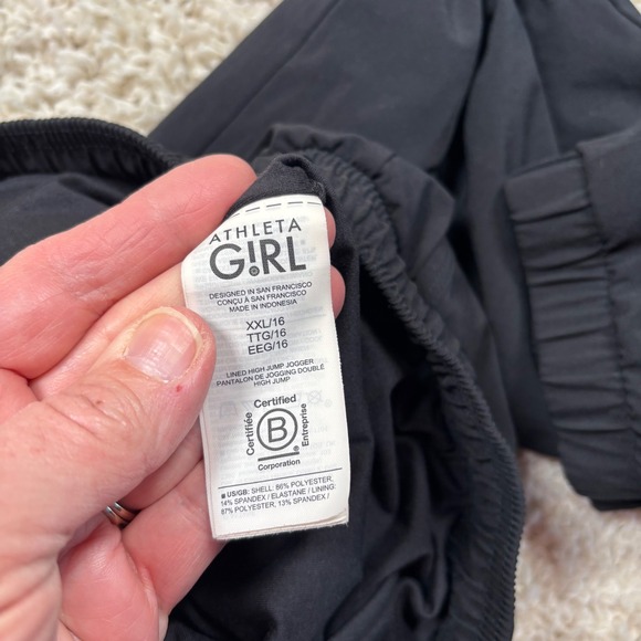 Athleta Girl Lined High Jump Jogger Black Pants Size XXL 16 Activewear - Picture 6 of 8